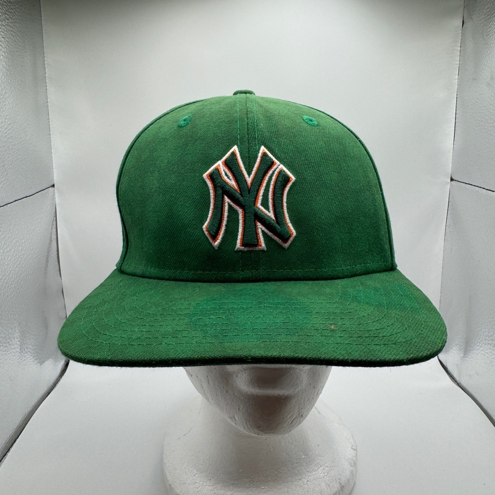 New York Yankees Hat Green New Era 9SEVENTY Snapback Orange MLB Mens OSFM
